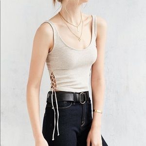 urban outfitters side tie lace up crop top